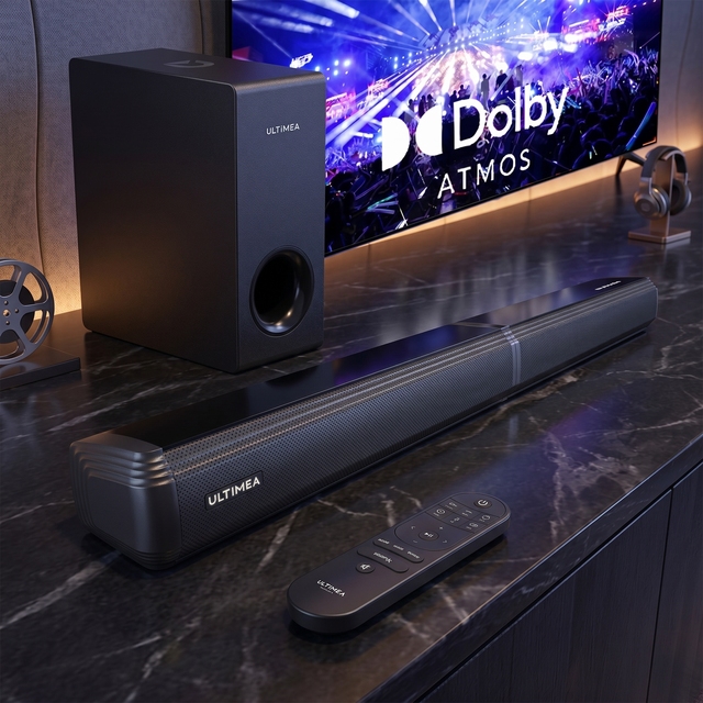 Apollo S60 4.1CH Dolby Atmos Soundbar 280W Peak Wired Subwoofer BassMX DSP HD EARC 3 EQ Modes Home Theater System