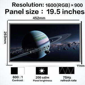 Écran LCD M195RTN01.1 CELL, connecteur 30 broches, panneau LCD 19,5 <span class=keywords><strong>pouces</strong></span>, 1600*900 HD+, 94PPI, écran LCD à prix réduit pour moniteur de bureau - Product Image 1
