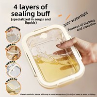 Boîte à lunch en verre à compartiments, compatible micro-ondes, en borosilicate haute résistance, hermétique avec grille d'aération pour la préparation des repas