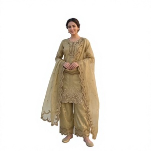 Salwar Kameez Bordado, Ropa Tradicional India para Mujer, Corte Regular, Traje para Bodas y Fiestas, Material Georgette, Largo hasta el Tobillo, Entrega Rápida - Product Image 1