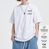 T-shirt décontracté en coton 230g, logo imprimé, coton uni OEM, t-shirts personnalisés pour hommes avec logo, logo personnalisé imprimé