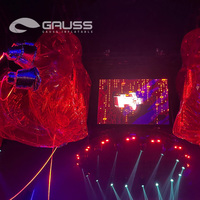 Œuvre d'art gonflable lumineuse personnalisée professionnelle avec lumières LED, cœurs mécaniques respirants pour exposition et décoration