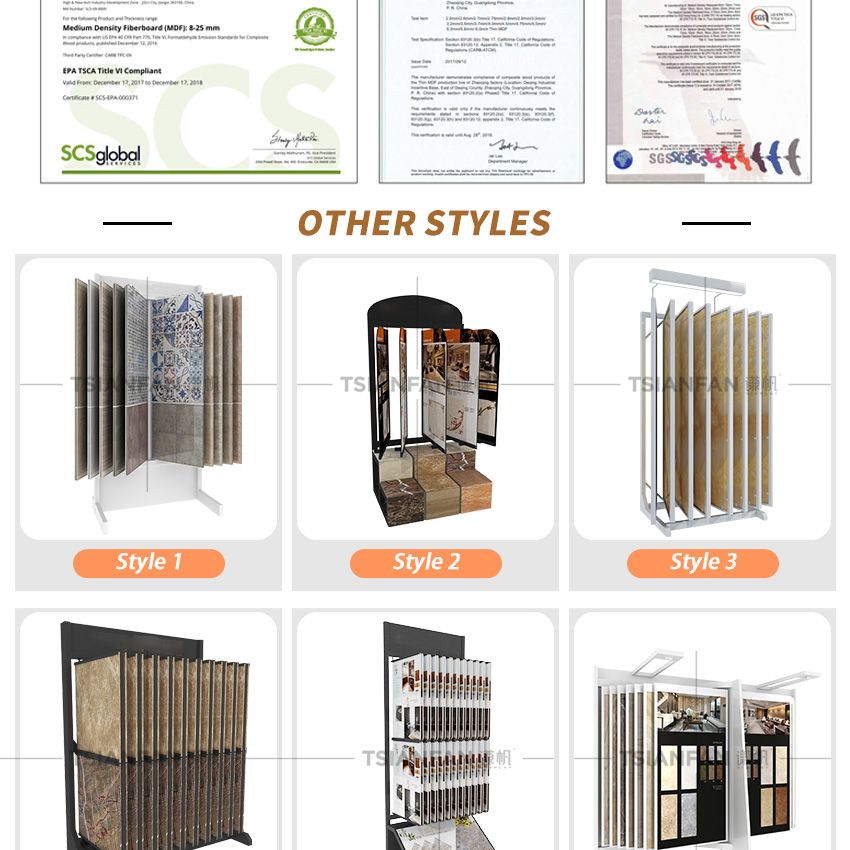 Modern Custom Steel Wing Rack Ceramic Panel Showroom Quartz Turn Page Floor Stone Racks Wood Marble Page Turning Tile Display