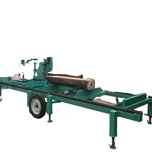 Good quality carpenter machines woodworking 45degrees cutting portable sawmill with trailer
