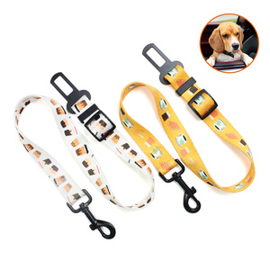 Custom Adjustable Sublimation Printed Logo PP Nylon Polyester Safety Perros Mascota Pet Cat <strong>Dog</strong> Leash Car Seat <strong>Belt</strong> - Product Image 2