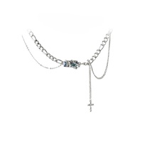 Collier à double chaîne en titane, design de niche de style américain, tendance, style chinois, unisexe, cadeau pour couples