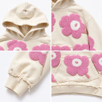 Sweat à capuche unisexe surdimensionné 330 GSM en mélange de coton, logo personnalisé, vente en gros, pull-over, streetwear floral, imperméable