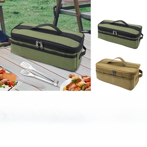 Cookware Storage Bag Handbag <b>Portable</b> with Handle with Mesh Pocket Picnic Utensils Organizer for Travel Picnic <b>BBQ</b> Party Hiking - Product Image 2