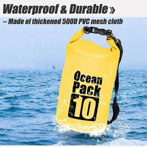Custom Logo <b>Lightweight</b> Portable 20L Dry <b>Bag</b> Adjustable Strap Waterproof 500D PVC Outdoor Camping Ocean <b>Beach</b> - Product Image 4