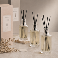 Diffuseur de parfum d'ambiance AIKUN 240ml en verre cannelé de luxe, Oud Ambré, longue durée, parfum naturel pour la maison, diffuseur d'arômes pour la décoration de la pièce