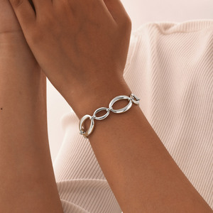 Pulsera Geométrica de Cadena Grande de Acero Inoxidable <span class=keywords><strong>Estilo</strong></span> Europeo y Americano para Mujer con Acabado Dorado, <span class=keywords><strong>Adornos</strong></span> Sencillos para la Mano - Product Image 5