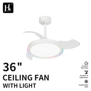 Ventilateur de plafond rétractable avec éclairage LED pour salon et chambre, décoration minimaliste moderne - Product Image 2
