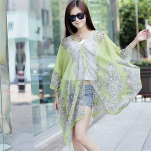 Kimono Floreale da Donna, Top Ampio a Mezza Manica, Cardigan in Chiffon, Blusa Casual da Spiaggia - Product Image 6
