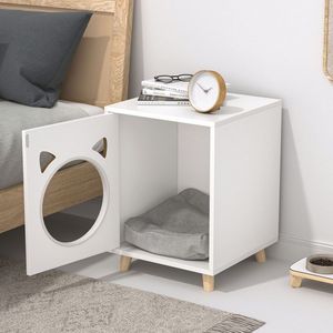 Casa <span class=keywords><strong>de</strong></span> <span class=keywords><strong>Madera</strong></span> para Gatos con Muebles Desmontables <span class=keywords><strong>de</strong></span> Tela, Cama Colgante, Percha, Rascador para Gatos CNLF - Product Image 5
