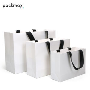 Wedding Birthday Shopping Party Wine Jewelry Eco-Friendly Cardboard Customized Logo Lamination Drawstring <b>White</b> Small Gift <b>Bag</b> - Product Image 3