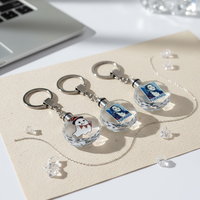 Fabricant de verre cristallin facetté personnalisé, logo imprimé vibrant, cadeau promotionnel haut de gamme, souvenir, porte-clés
