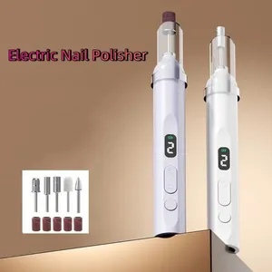 Handheld Electric Nail Polisher LCD Display Rechargeable Wireless Nail Dryer Fast Curing 5 Grinding Heads Nail Sanding <b>File</b> - Product Image 3