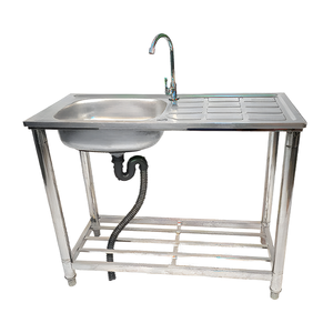 Évier de cuisine de comptoir monobloc en acier inoxydable détachable - Product Image 4