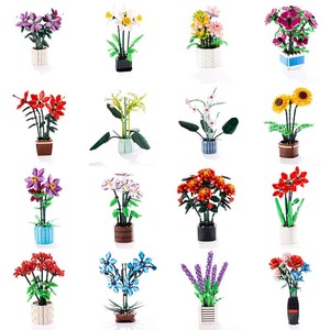 Jouet éducatif pour enfants à assembler soi-même, ensemble de blocs de construction en plastique écologiques et non toxiques de 40 pièces, bouquet de fleurs à petites particules - Product Image 1