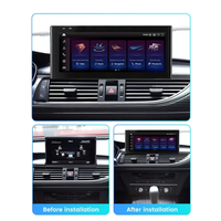Écran Stéréo Android 10,25" 8 Go + 128 Go avec Navigation Radio Voiture pour Audi A6 C7 A7 2012-2018 et Autoradio Carplay