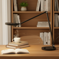 Lampe de bureau LED contemporaine personnalisée, articulée, flexible, alimentée par courant alternatif, avec variateur de luminosité continu, pliable, réglable, en ABS, simple