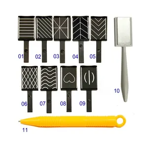 11件/套美甲工具不同条条神奇的磁铁板，用于猫眼凝胶抛光剂