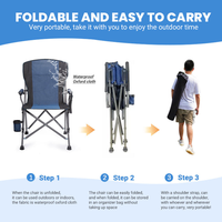 Chaise de camping pliante robuste et portable pour la pêche, le jardin et l'extérieur – Modèle populaire