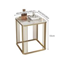 Table d'appoint/coffee moderne en métal, plateau en marbre de luxe, meuble de chevet, table de nuit, meuble de salon mobile avec rangement personnalisable