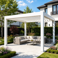 Pergola bioclimatique motorisée rétractable et rotative en aluminium, étanche, avec commande intelligente par application, éclairage LED pour balcon, jardin et terrasse