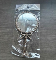 Miroir de Maquillage Portable Rétro Européen Double Face/Unilatéral avec Poignée Antique et Éclairage, Idéal pour Table de Coiffure