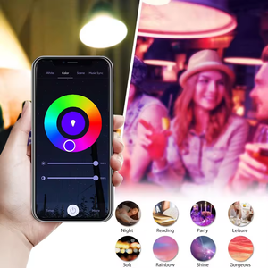 <span class=keywords><strong>Ampoule</strong></span> intelligente RGBW <span class=keywords><strong>avec</strong></span> Wi-Fi à intensité variable Tuya App Controlled Works <span class=keywords><strong>Alexa</strong></span> Google Assistant pour la décoration intérieure Base B22 AC Power - Product Image 5