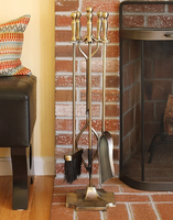 Support à outils de cheminée en fer forgé en forme de canard doré Zhongpin avec 4 accessoires, ensemble d'outils pour foyer à bois