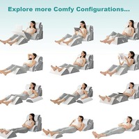 Ensemble de 6 oreillers de lit en mousse à mémoire de forme orthopédique modernes personnalisables, tissu solide 200TC, anti-acariens, reflux gastrique