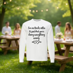 T-shirt à manches longues Bridezilla, chemise de mariage amusante pour demoiselles d'honneur et groupe nuptial - Product Image 3