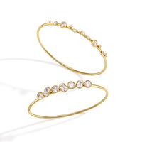 Bracelet géométrique en acier inoxydable plaqué or 18 carats avec zircon gradué, classique, hypoallergénique, pour femme, vente en gros