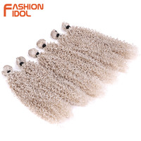Extensions de cheveux synthétiques Afro Kinky Curly, 10, 12, 14 pouces, 260g/6 pièces, tissage blond Deep Wave Twist