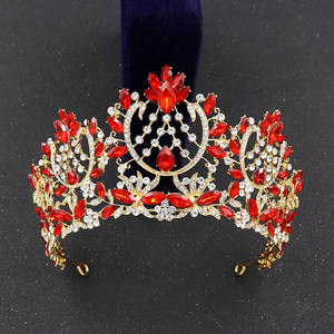 लक्जरी ब्राइडल क्राउन बारोक रंग हीरा राजकुमारी क्राउन शादी दुल्हन हीरा क्राउन - Product Image 2