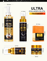 Ensemble de soins de la peau blanchissants du fabricant, crème au glutathion et à la niacinamide, lotion corporelle, écran solaire SPF50+, savon éclaircissant, ensemble de soins de la peau
