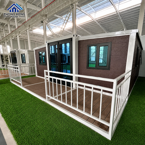 Casa Contenedor Expandible con Estructura Blanca, Revestimiento Crema, Puerta de Doble Vidrio, Ventanas con <span class=keywords><strong>Toldo</strong></span>, Completamente Amueblada, Casa Prefabricada con Terraza - Product Image 2
