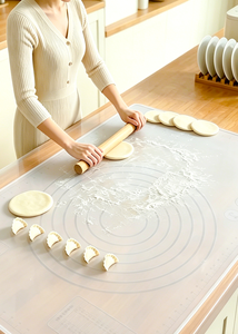 Tapis de pâtisserie en silicone liquide, tapis à pâte antidérapant avec mesures et bords surélevés, tapis de cuisson transparent en silicone pour comptoir - Product Image 5