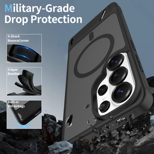 Étui magnétique fin mat pour Samsung Galaxy S26 Ultra S25 Edge S24 Plus, protection anti-chute de qualité militaire, avec béquille invisible - Product Image 3