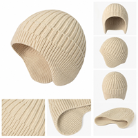 Bonnet tricoté doux beige anti-froid pour l'hiver, idéal pour le camping, le jogging, les étudiants et les sorties quotidiennes – Grande Vente