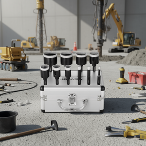 Juego de brocas de diamante Teor con vástago triangular de 6, 10, 12, 20, 25, 30, 35, 40, 45, 50 mm para perforación en seco y húmedo, con estuche de almacenamiento multiusos - Product Image 2