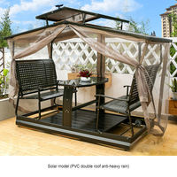 Maxky Outdoor Swing Chair Power Rocking Capacité de quatre personnes en fer forgé Nouveau design pour cour Villa Balcon Berceau Hôtels