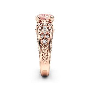 Bague ton rose pour femme, bijoux élégants et scintillants, vente en gros - Product Image 3