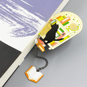 Metal cortado marcas de livro <span class=keywords><strong>3D</strong></span> bonito personalizado anime sublimação de aço inoxidável marcadores promocionais magnéticos de metal personalizados