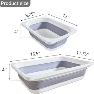 Vasca Pieghevole Rinforzata per Esche, Attrezzatura da Pesca, Dormitorio Studentesco, Portatile in <span class=keywords><strong>Plastica</strong></span>, Grande Vasca Rettangolare - Product Image 4