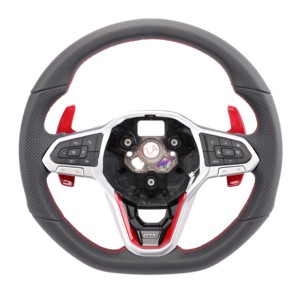 Volante in Fibra di Carbonio Personalizzato per Volkswagen VW <span class=keywords><strong>GOLF</strong></span> <span class=keywords><strong>8</strong></span> MK8 GTI R, <span class=keywords><strong>Accessori</strong></span> Auto Stile Sportivo con Pulsante di Avviamento - Product Image 6