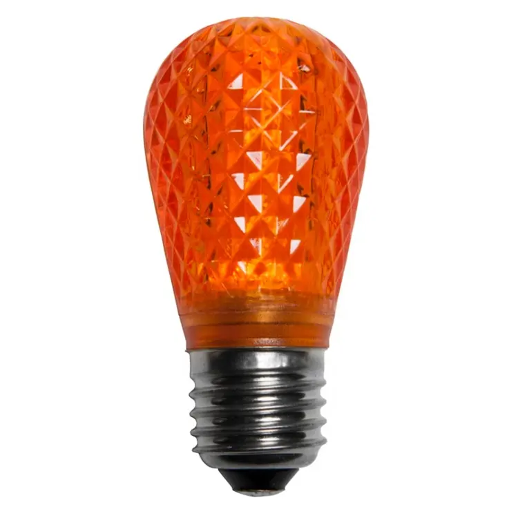 2020 New Arrival Christmas Replacement Light Bulb S14 Faceted Orange Plastic Medium Screw E26