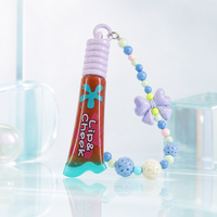 Tube de baume à lèvres à faible MOQ, avec breloque bracelet, OEM, marque privée, logo personnalisé, sérigraphie, gamme multi-tons, emballage exclusif